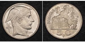 50 Franc Belgium Silver 
