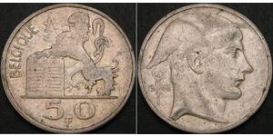 50 Franc Belgium Silver 