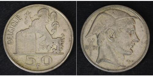 50 Franc Belgium Silver 