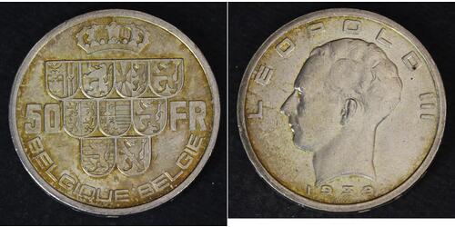 50 Franc Belgium Silver 