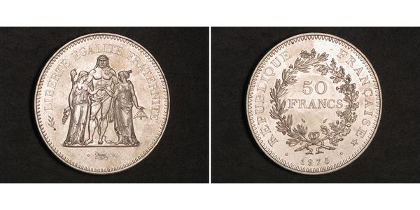 50 Franc French Fifth Republic (1958 - ) Silver 