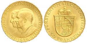 50 Franc Liechtenstein 金 Franz Joseph II, Prince of Liechtenstein (1938 - 1989) 