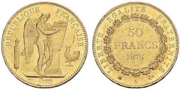 50 Franc 法兰西第三共和国 (1870 - 1940) 金 