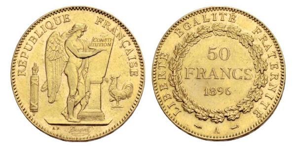 50 Franc 法兰西第三共和国 (1870 - 1940) 金 
