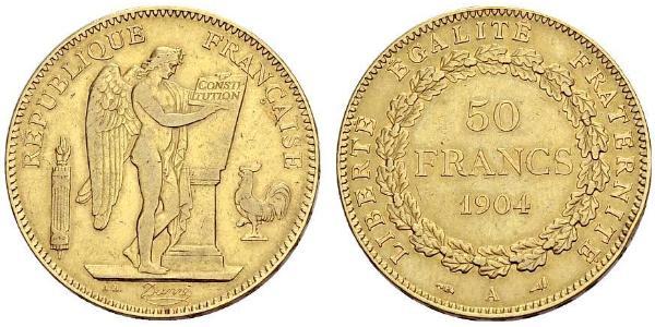 50 Franc 法兰西第三共和国 (1870 - 1940) 金 