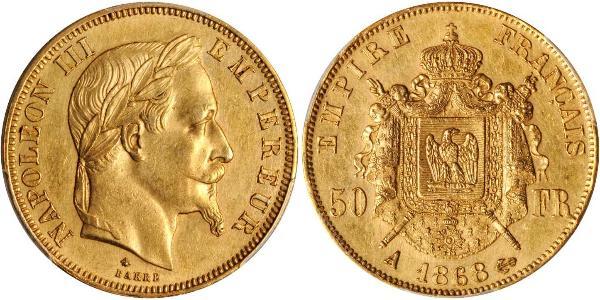 50 Franc 法蘭西第二帝國 (1852 - 1870) 金 拿破仑三世