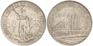 50 Franc 比利时 銀 