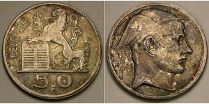 50 Franc 比利时 銀 