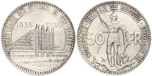 50 Franc 比利时 銀 