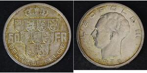 50 Franc 比利时 銀 