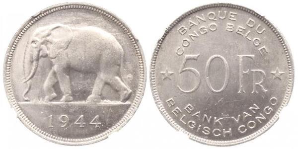 50 Franc 比屬剛果 (1908 - 1960) 銀 