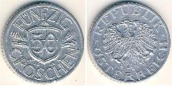 50 Grosh Austria ocupada  (1945-1955) Aluminio 