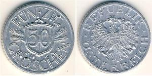 50 Grosh Austria ocupada  (1945-1955) Aluminio 