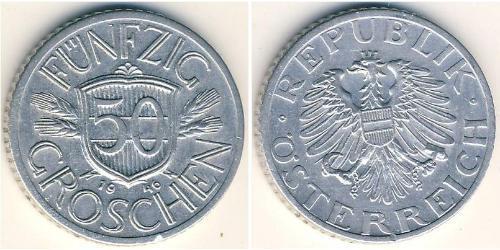 50 Grosh Besetztes Nachkriegsösterreich Aluminium 