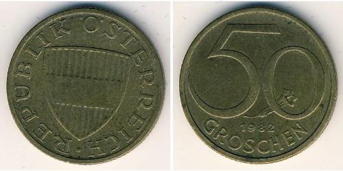 50 Grosh Republic of Austria (1955 - ) Brass 