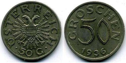 50 Grosh Federal State of Austria (1934-1938) Copper/Nickel 