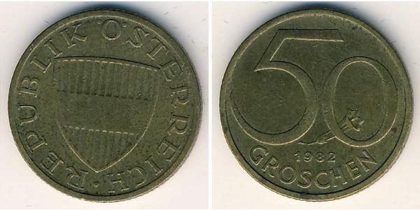 50 Grosh Republik Österreich (1955 - ) Messing 