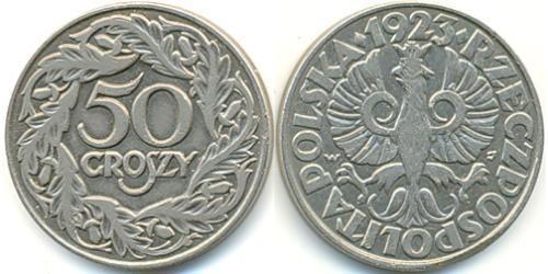 50 Grosh Deuxième République de Pologne (1918 - 1939) Nickel 