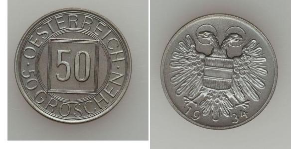 50 Grosh Federal State of Austria (1934-1938) 銅/镍 