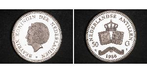 50 Gulden Niederländische Antillen (1954 – 2010) Silber Beatrix (Niederlande)