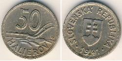50 Heller Slovacchia Rame/Nichel 