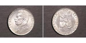 50 Krone Tchécoslovaquie  (1918-1992) Argent 