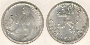 50 Krone Cecoslovacchia  (1918-1992) Argento 