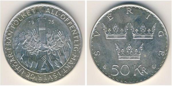 50 Krone Svezia Argento 