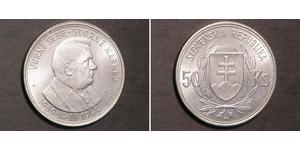 50 Krone Eslovaquia Plata 