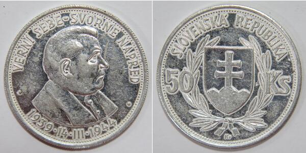 50 Krone Eslovaquia Plata 