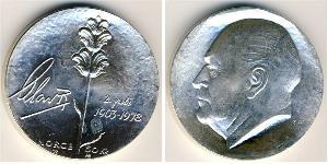 50 Krone Noruega (1905 - ) Plata Olaf V de Noruega (1903 - 1991)