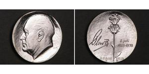 50 Krone Noruega (1905 - ) Plata Olaf V de Noruega (1903 - 1991)