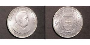 50 Krone Slowakei Silber 