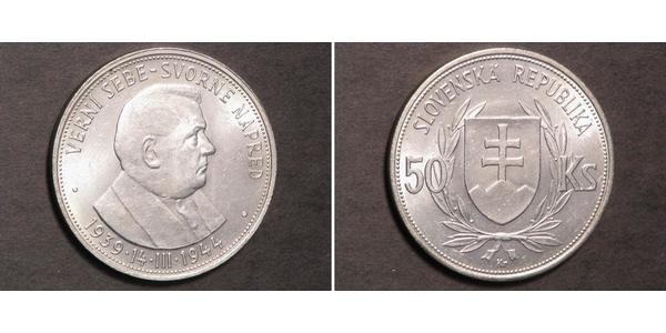 50 Krone Slowakei Silber 