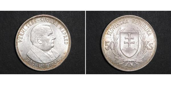 50 Krone Slowakei Silber 