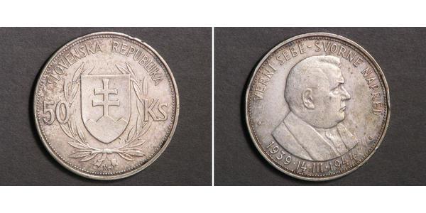 50 Krone Slowakei Silber 