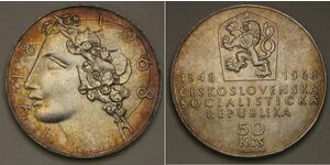 50 Krone Tschechoslowakei  (1918-1992) Silber 