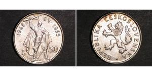 50 Krone Tschechoslowakei  (1918-1992) Silber 