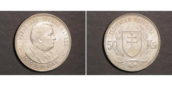 50 Krone Slovakia Silver 