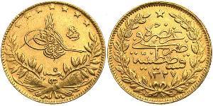 50 Kurush Turquie (1923 - ) Or Mohammed V (roi du Maroc) (1909 - 1961)