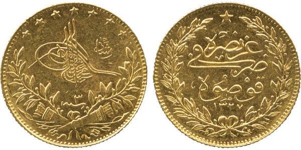 50 Kurush Turquie (1923 - ) Or Mohammed V (roi du Maroc) (1909 - 1961)