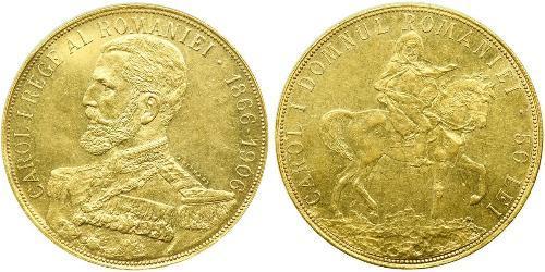 50 Leu Reino de Rumanía (1881-1947) Oro Carlos I de Rumania (1839 - 1914)