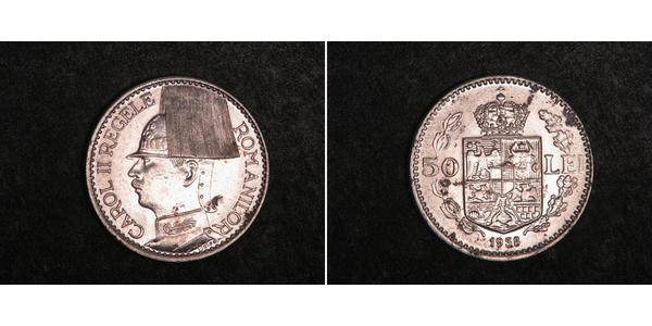 50 Lev Kingdom of Romania (1881-1947) Nickel Carol II of Romania (1893 - 1953)