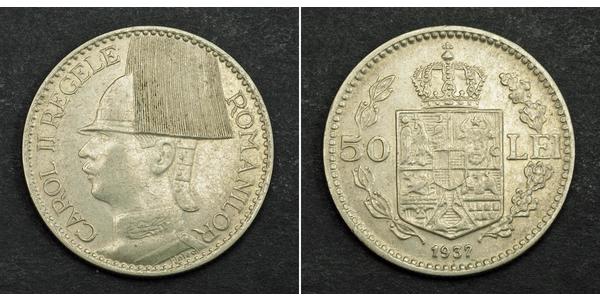 50 Lev Kingdom of Romania (1881-1947) Nickel Carol II of Romania (1893 - 1953)