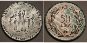 50 Lira Turquie (1923 - ) Argent 