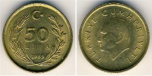 50 Lira Turkey (1923 - ) Brass 