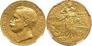 50 Lira Kingdom of Italy (1861-1946) Gold Vittorio Emanuele III (1869 - 1947)