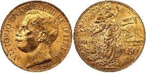 50 Lira Kingdom of Italy (1861-1946) Gold Vittorio Emanuele III (1869 - 1947)