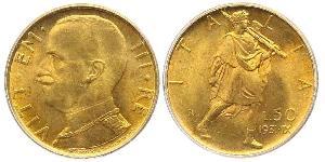 50 Lira Kingdom of Italy (1861-1946) Gold Vittorio Emanuele III (1869 - 1947)