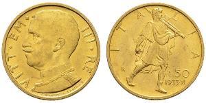 50 Lira Kingdom of Italy (1861-1946) Gold Vittorio Emanuele III (1869 - 1947)